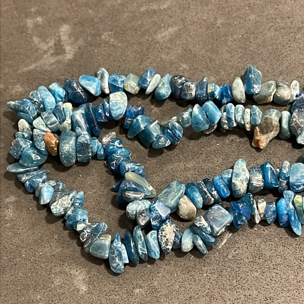 Handmade Blue Apatite Long Necklace - Picture 6 of 11